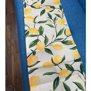 Farmhouse Table Runner Lemon Decor Yellow Cottage Dining Decorative Cloth 13x72